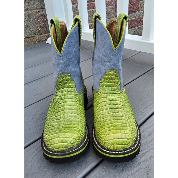 Ariat Women's Fatbaby Cowgirl Boots Green/Blue, Size 7.5 - Picture 1 of 9